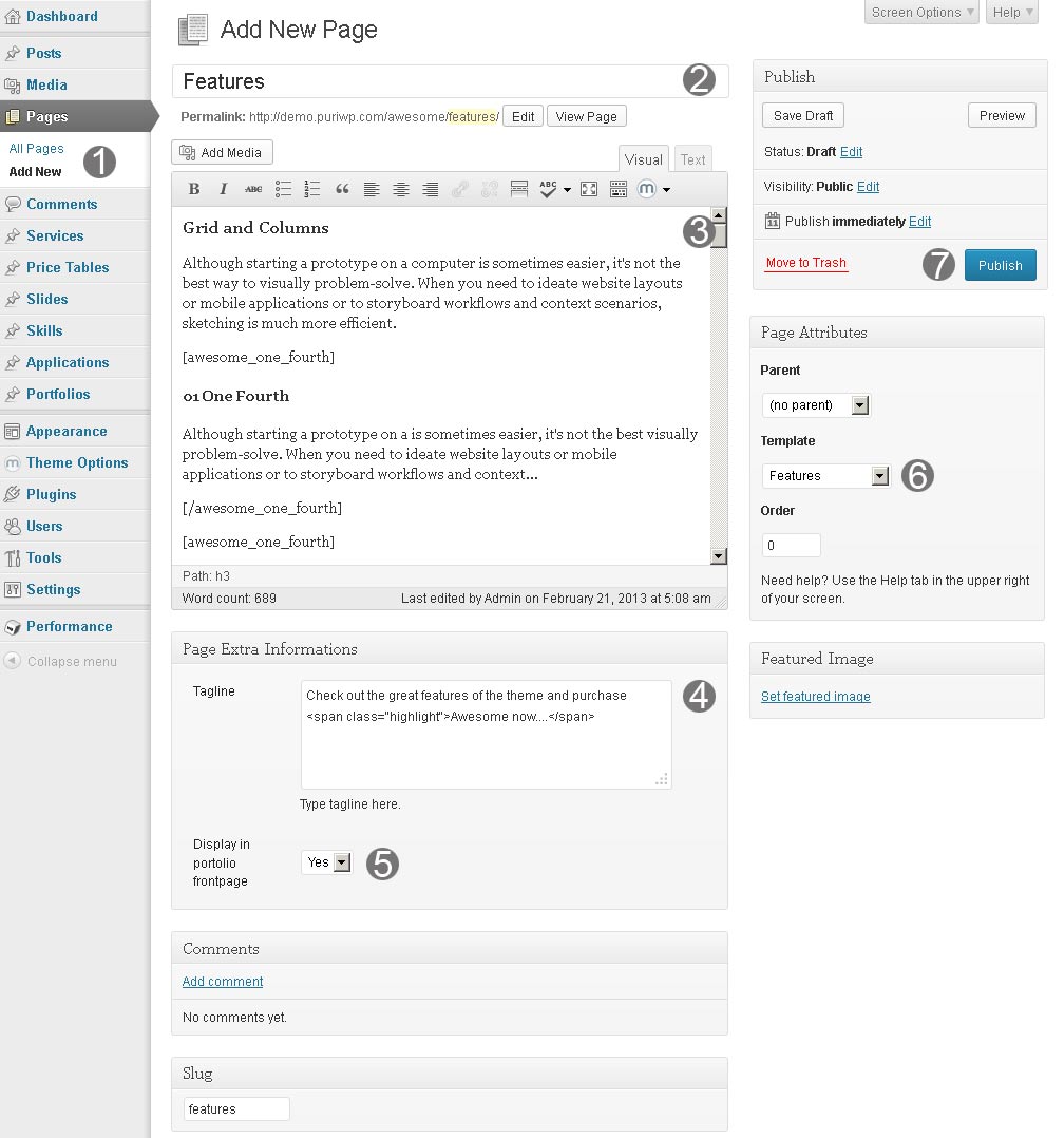 Add New Features page