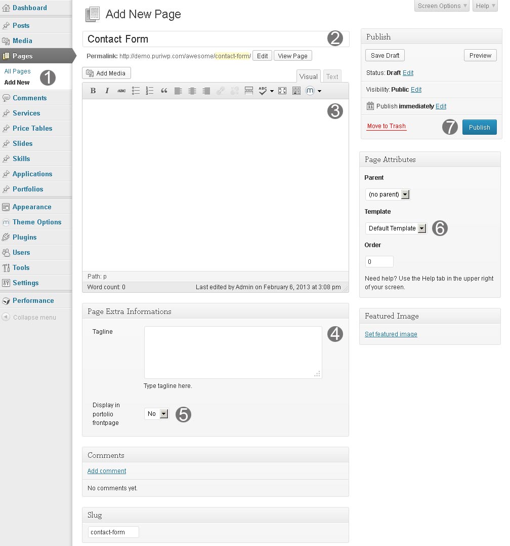 Create contact form